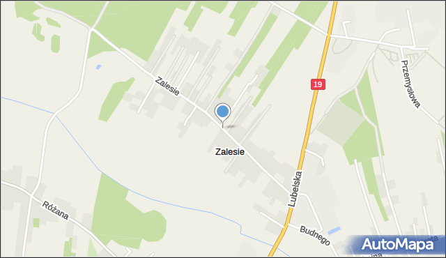 Zalesie gmina Niemce, Zalesie, mapa Zalesie gmina Niemce