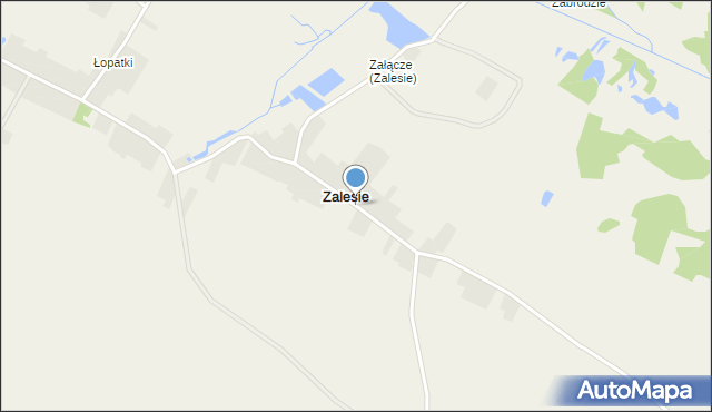 Zalesie gmina Oksa, Zalesie, mapa Zalesie gmina Oksa