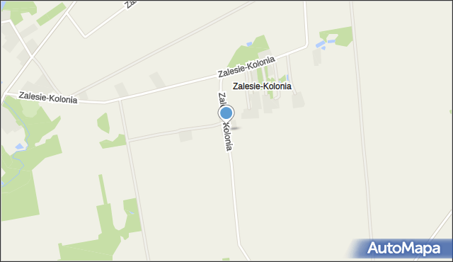 Zalesie-Kolonia gmina Ryki, Zalesie-Kolonia, mapa Zalesie-Kolonia gmina Ryki
