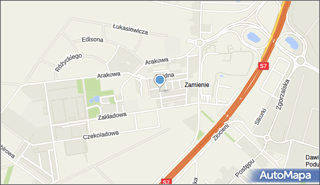 Zamienie gmina Lesznowola, Zachodnia, mapa Zamienie gmina Lesznowola