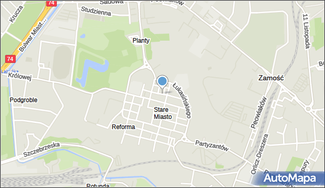 Zamość, Zamenhofa Ludwika, dr., mapa Zamościa