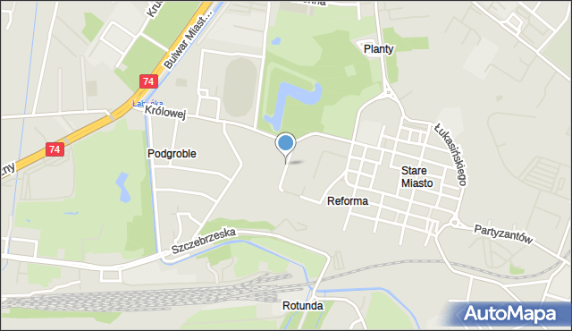 Zamość, Zamkowa, mapa Zamościa