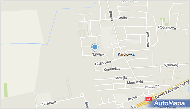 Zamość, Zawiszy Franciszka, ks., mapa Zamościa