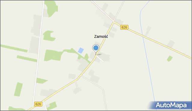 Zamość gmina Sypniewo, Zamość, mapa Zamość gmina Sypniewo