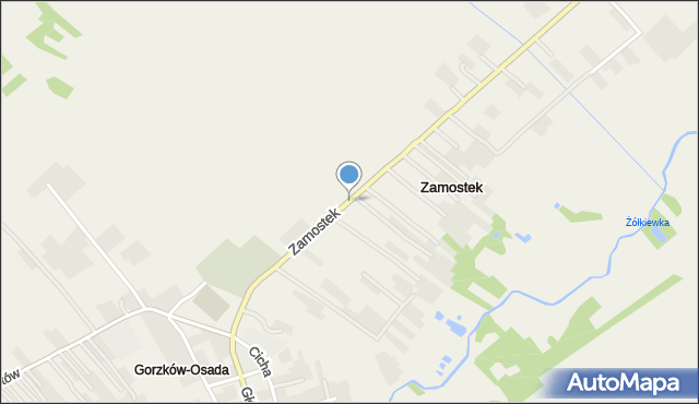 Zamostek gmina Gorzków, Zamostek, mapa Zamostek gmina Gorzków