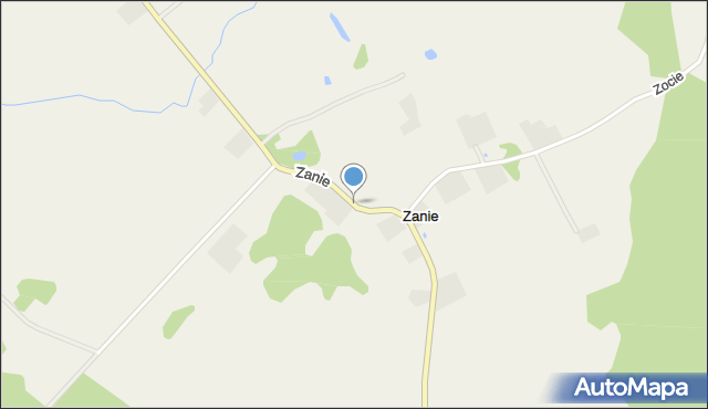 Zanie gmina Kalinowo, Zanie, mapa Zanie gmina Kalinowo