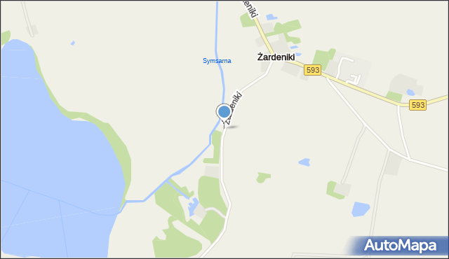 Żardeniki gmina Jeziorany, Żardeniki, mapa Żardeniki gmina Jeziorany