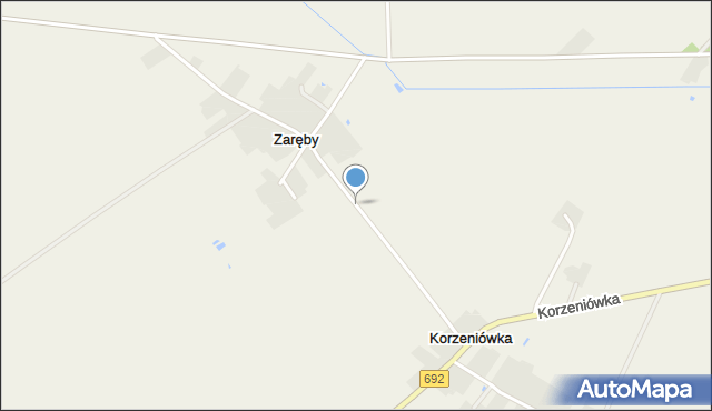 Zaręby gmina Dziadkowice, Zaręby, mapa Zaręby gmina Dziadkowice