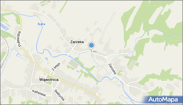 Zarzeka gmina Wąwolnica, Zarzeka, mapa Zarzeka gmina Wąwolnica