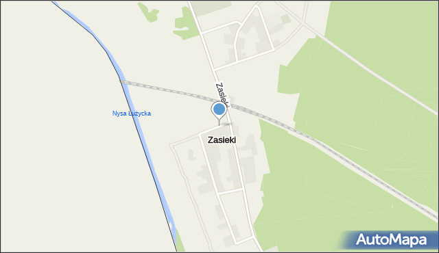 Zasieki, Zasieki, mapa Zasieki