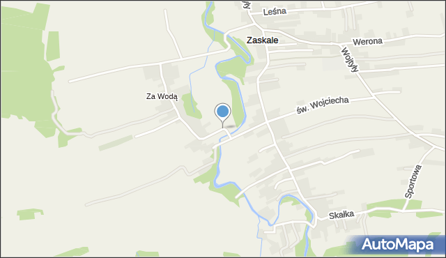 Zaskale gmina Szaflary, Za Wodą, mapa Zaskale gmina Szaflary