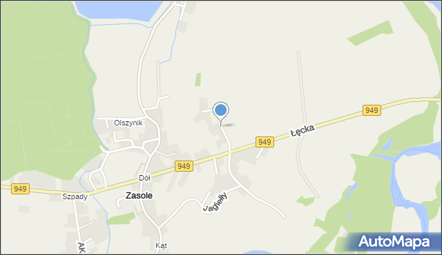 Zasole, Załęcze, mapa Zasole