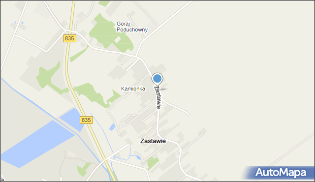 Zastawie gmina Goraj, Zastawie, mapa Zastawie gmina Goraj
