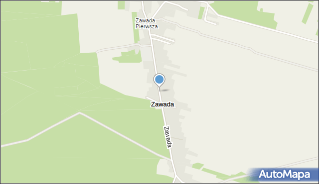 Zawada gmina Olkusz, Zawada, mapa Zawada gmina Olkusz