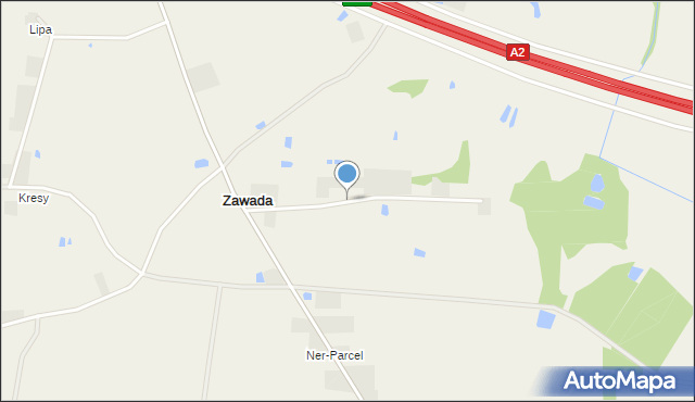 Zawada gmina Wartkowice, Zawada, mapa Zawada gmina Wartkowice