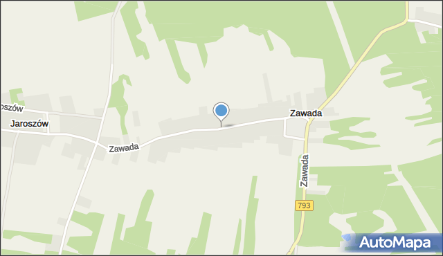 Zawada gmina Żarki, Zawada, mapa Zawada gmina Żarki