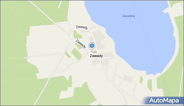 Zawady gmina Janowo, Zawady, mapa Zawady gmina Janowo