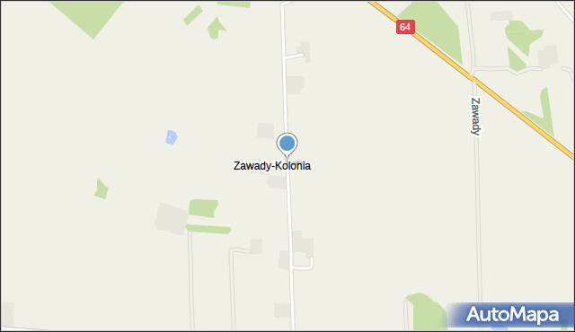 Zawady-Kolonia, Zawady-Kolonia, mapa Zawady-Kolonia