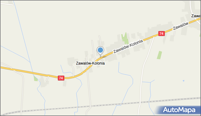 Zawalów-Kolonia, Zawalów-Kolonia, mapa Zawalów-Kolonia