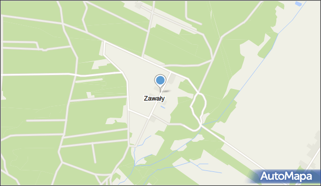 Zawały gmina Bełchatów, Zawały, mapa Zawały gmina Bełchatów