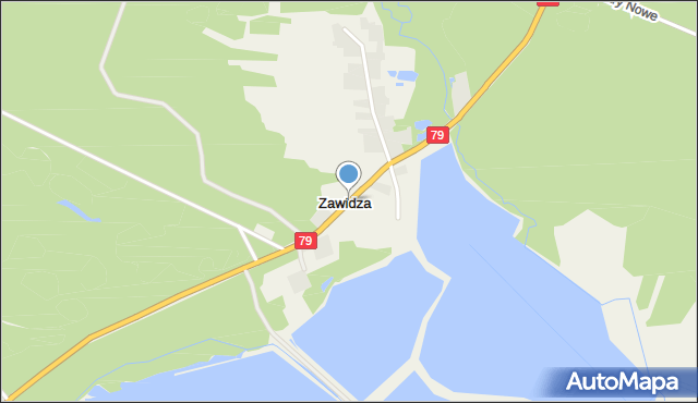 Zawidza gmina Łoniów, Zawidza, mapa Zawidza gmina Łoniów