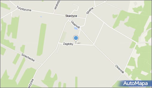 Zawiercie, Zagłoby Jana Onufrego, mapa Zawiercie