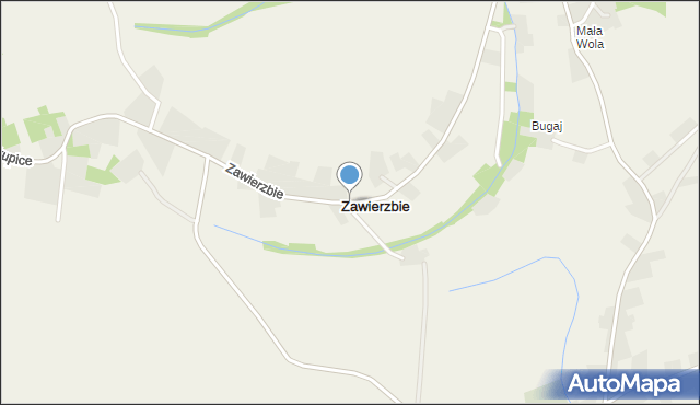 Zawierzbie gmina Gręboszów, Zawierzbie, mapa Zawierzbie gmina Gręboszów