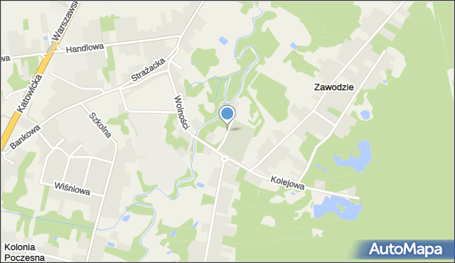 Zawodzie gmina Poczesna, Zawodzie, mapa Zawodzie gmina Poczesna