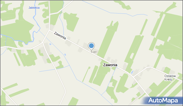 Zawonia gmina Chlewiska, Zawonia, mapa Zawonia gmina Chlewiska