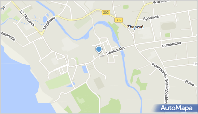 Zbąszyń, Zaułek Kapłański, mapa Zbąszyń