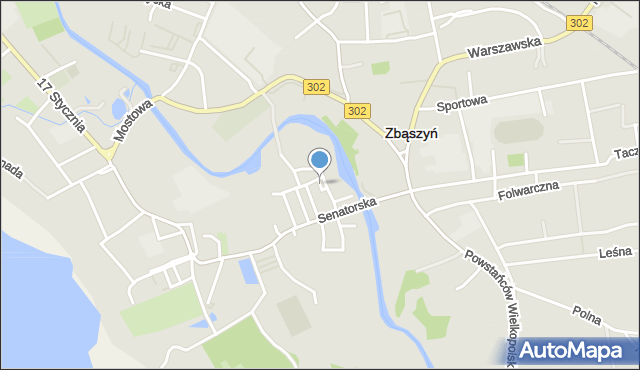 Zbąszyń, Zaułek Sądowy, mapa Zbąszyń