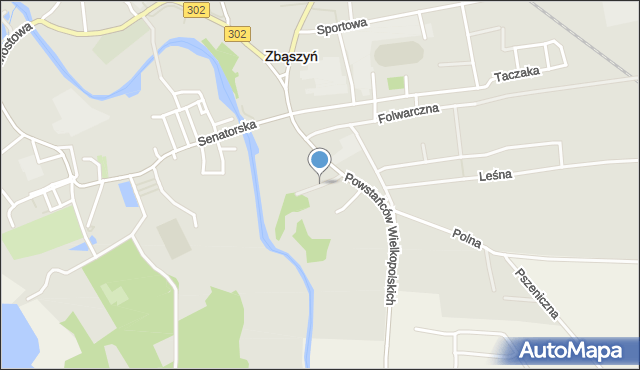 Zbąszyń, Zaułek Strzelecki, mapa Zbąszyń