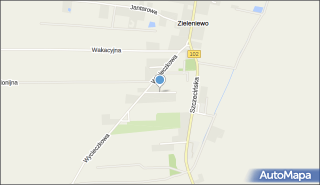 Zieleniewo gmina Kołobrzeg, Zaciszna, mapa Zieleniewo gmina Kołobrzeg