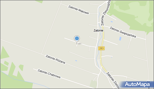 Zielona Góra, Zatonie-Irysowa, mapa Zielona Góra