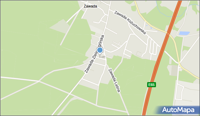 Zielona Góra, Zawada-Morwowa, mapa Zielona Góra