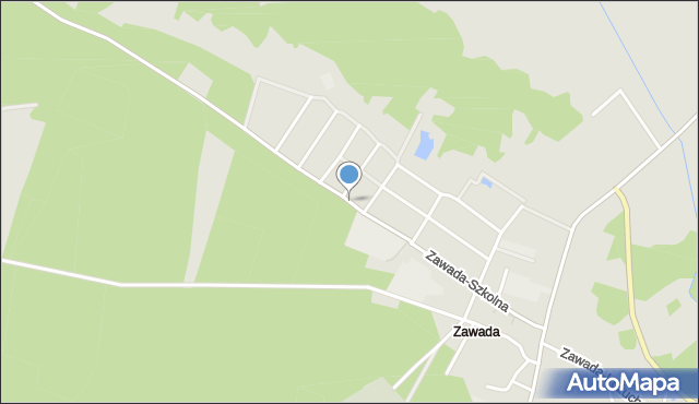 Zielona Góra, Zawada-Szkolna, mapa Zielona Góra