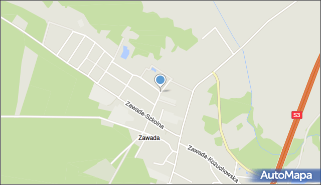 Zielona Góra, Zawada-Torfowa, mapa Zielona Góra