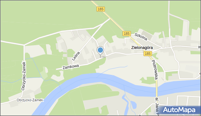 Zielonagóra, Zamkowa, mapa Zielonagóra