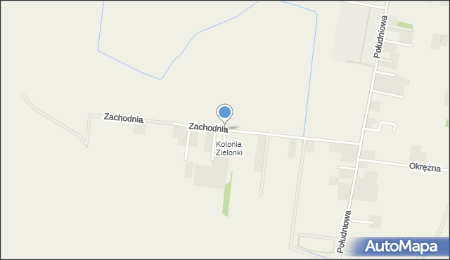 Zielonki-Parcela, Zachodnia, mapa Zielonki-Parcela