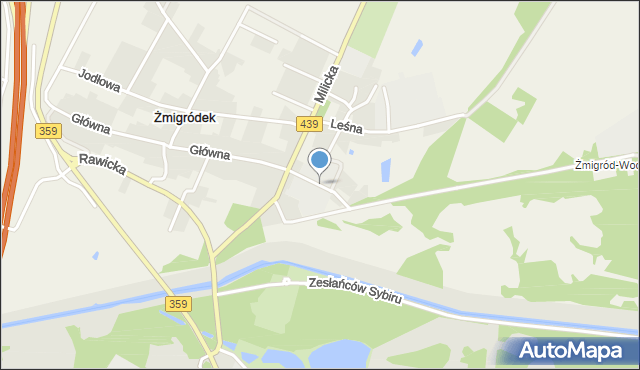 Żmigródek, Zakładowa, mapa Żmigródek