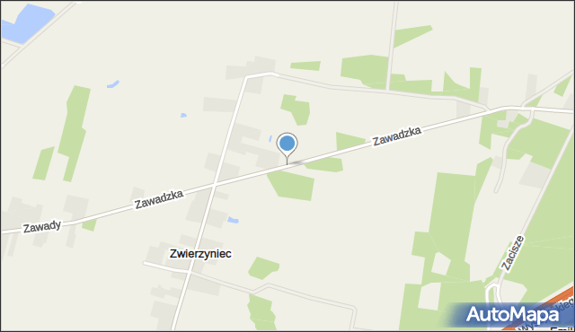 Zwierzyniec gmina Radzymin, Zawadzka, mapa Zwierzyniec gmina Radzymin