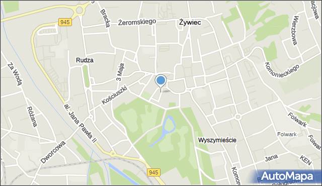 Żywiec, Zamkowa, mapa Żywiec