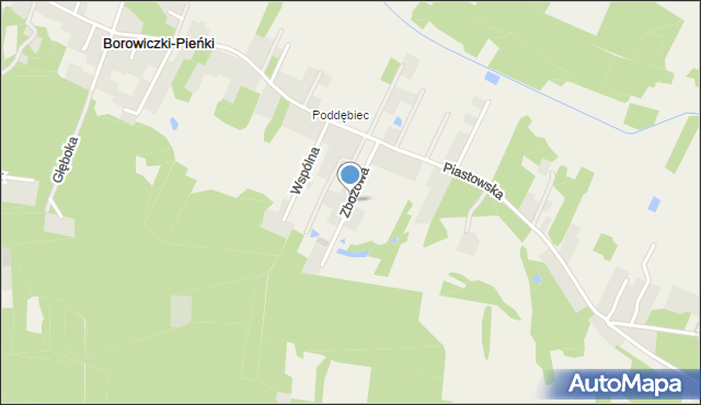 Borowiczki-Pieńki, Zbożowa, mapa Borowiczki-Pieńki