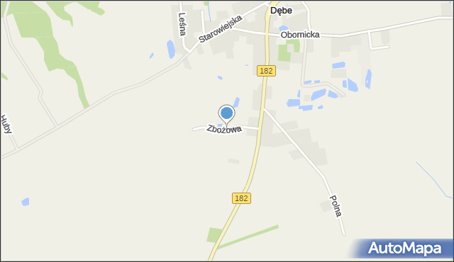 Dębe gmina Lubasz, Zbożowa, mapa Dębe gmina Lubasz