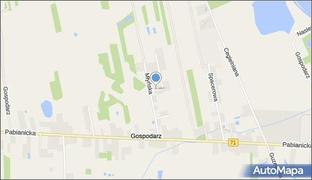 Gospodarz, Zbożowa, mapa Gospodarz