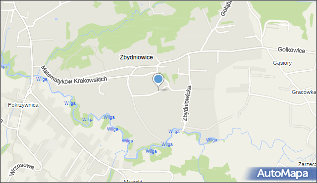 Kraków, Zbydniowicka, mapa Krakowa