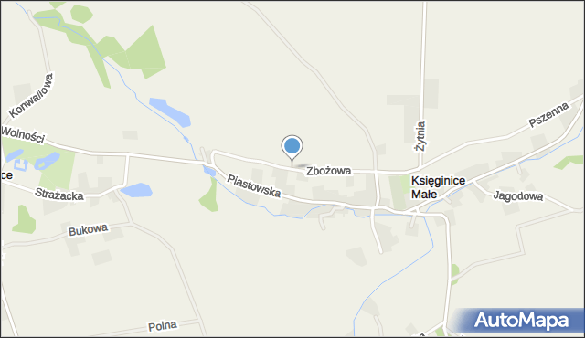 Księginice Małe, Zbożowa, mapa Księginice Małe