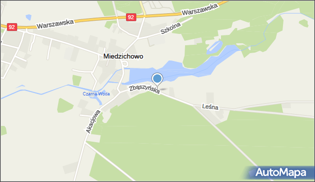 Miedzichowo, Zbąszyńska, mapa Miedzichowo