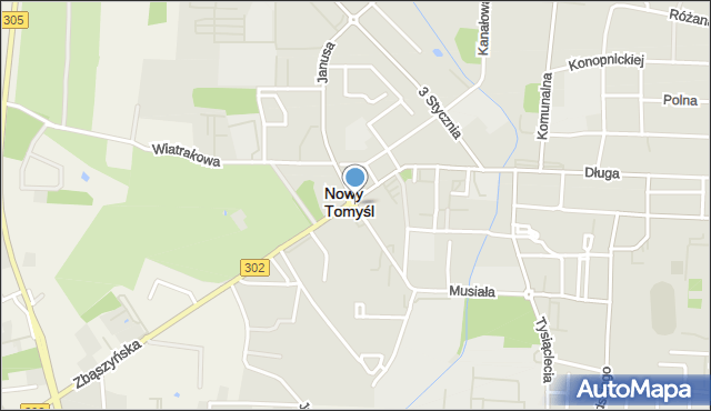 Nowy Tomyśl, Zbąszyńska, mapa Nowy Tomyśl