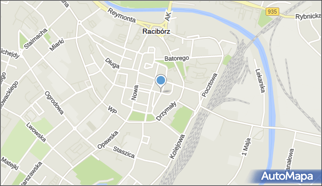 Racibórz, Zborowa, mapa Racibórz